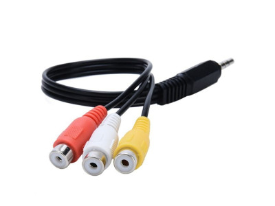 SW0042_3.5mm4극(숫)-3RCA 12cm 스테레오케이블