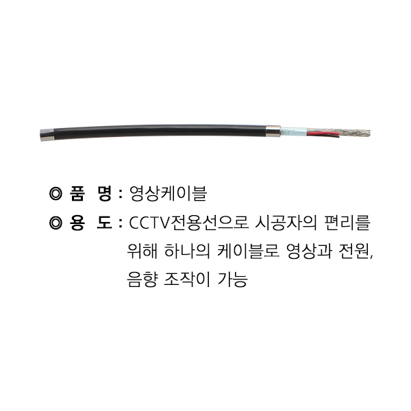 고화질 영상 전송 케이블 3C 200M 안테나 영상 전원 케이블 전용선