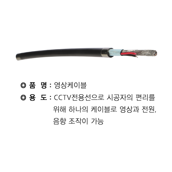 고화질 영상 전송 케이블 3C 200M 안테나 영상 전원 케이블 전용선